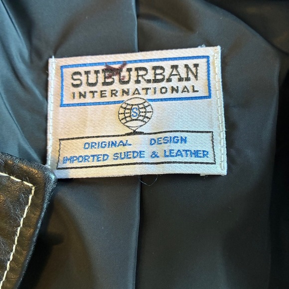 VTG 70s Suburban Internat'l Leather Coat Black Small Western Cowgirl Country - Picture 5 of 16